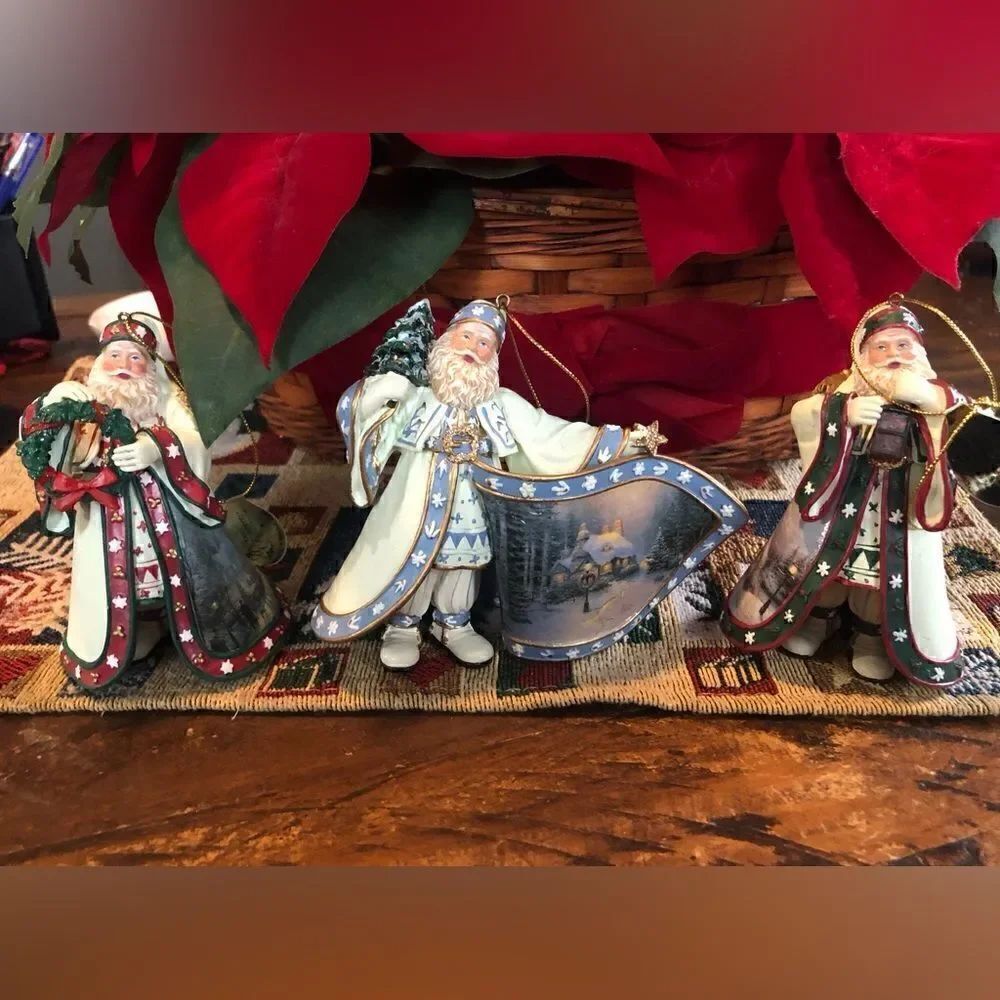 ☃️Thomas Kincaid Set of Three ornament collection from 2003. With original tags.